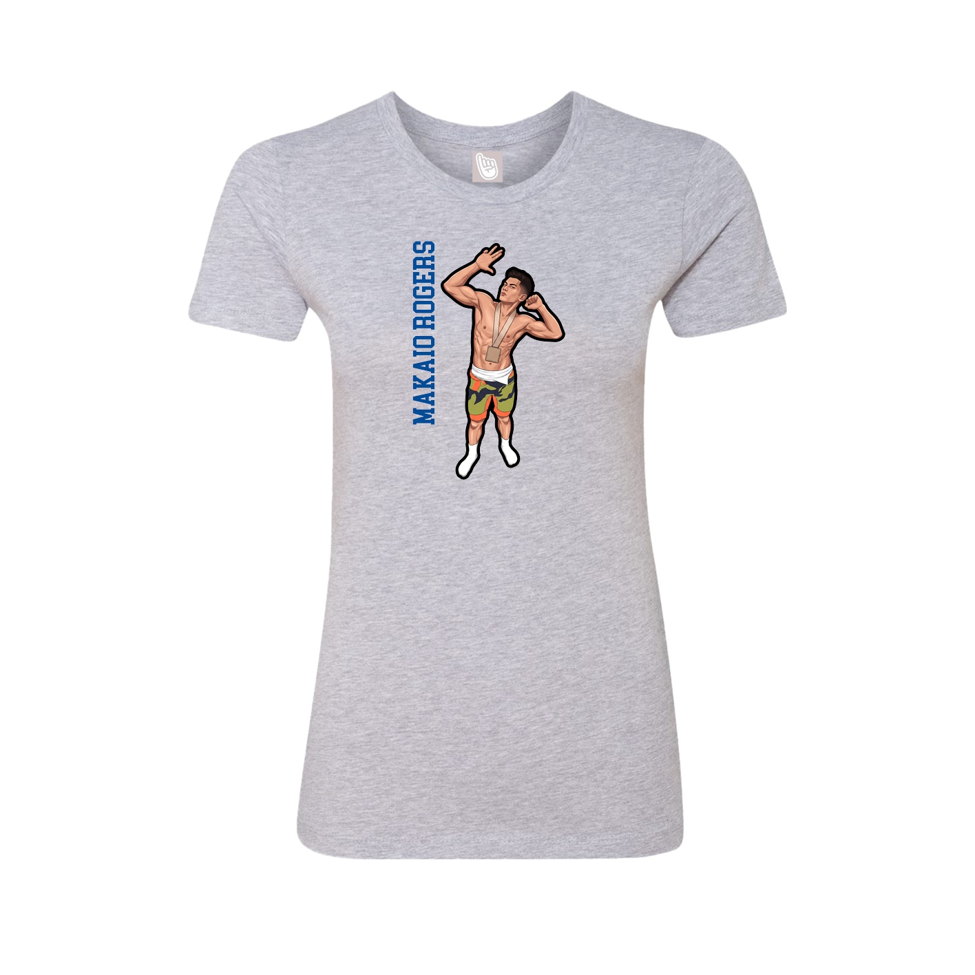 Womens Tee — Name Vertical in Grey