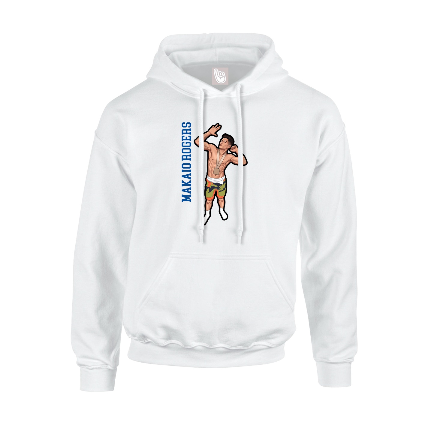 Youth Hoodie — Name Vertical in White