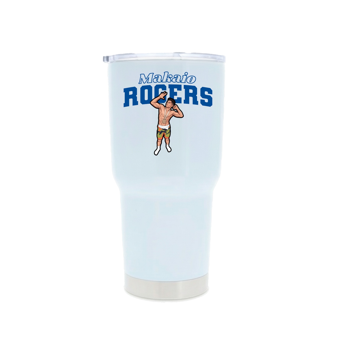 30oz Stainless Steel Tumbler — Name Arch in White