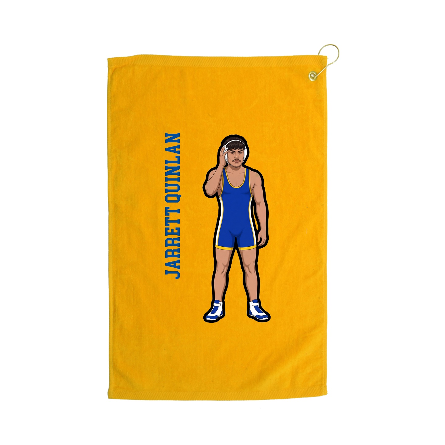 Golf Towel — Name Vertical in Gold