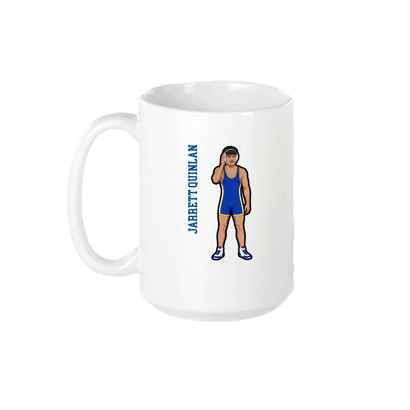 15oz Coffee Mug — Name Vertical in White