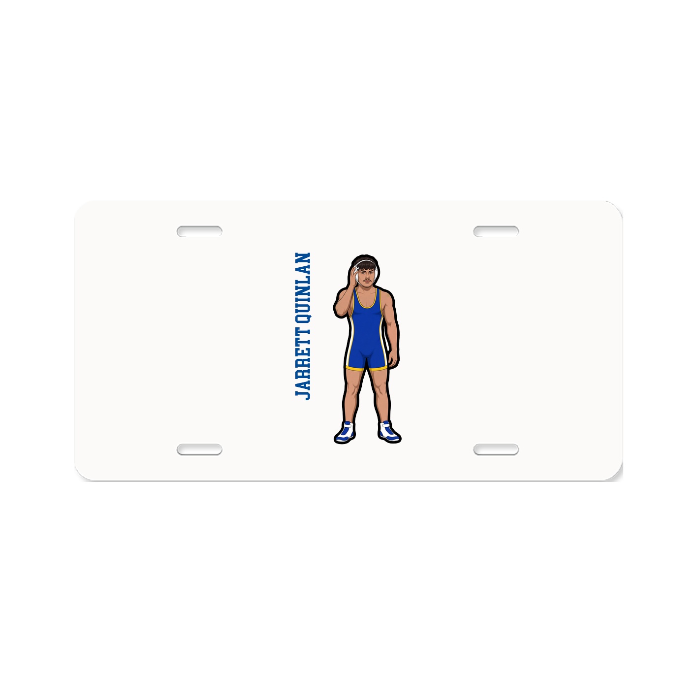 License Plate — Name Vertical in Classic
