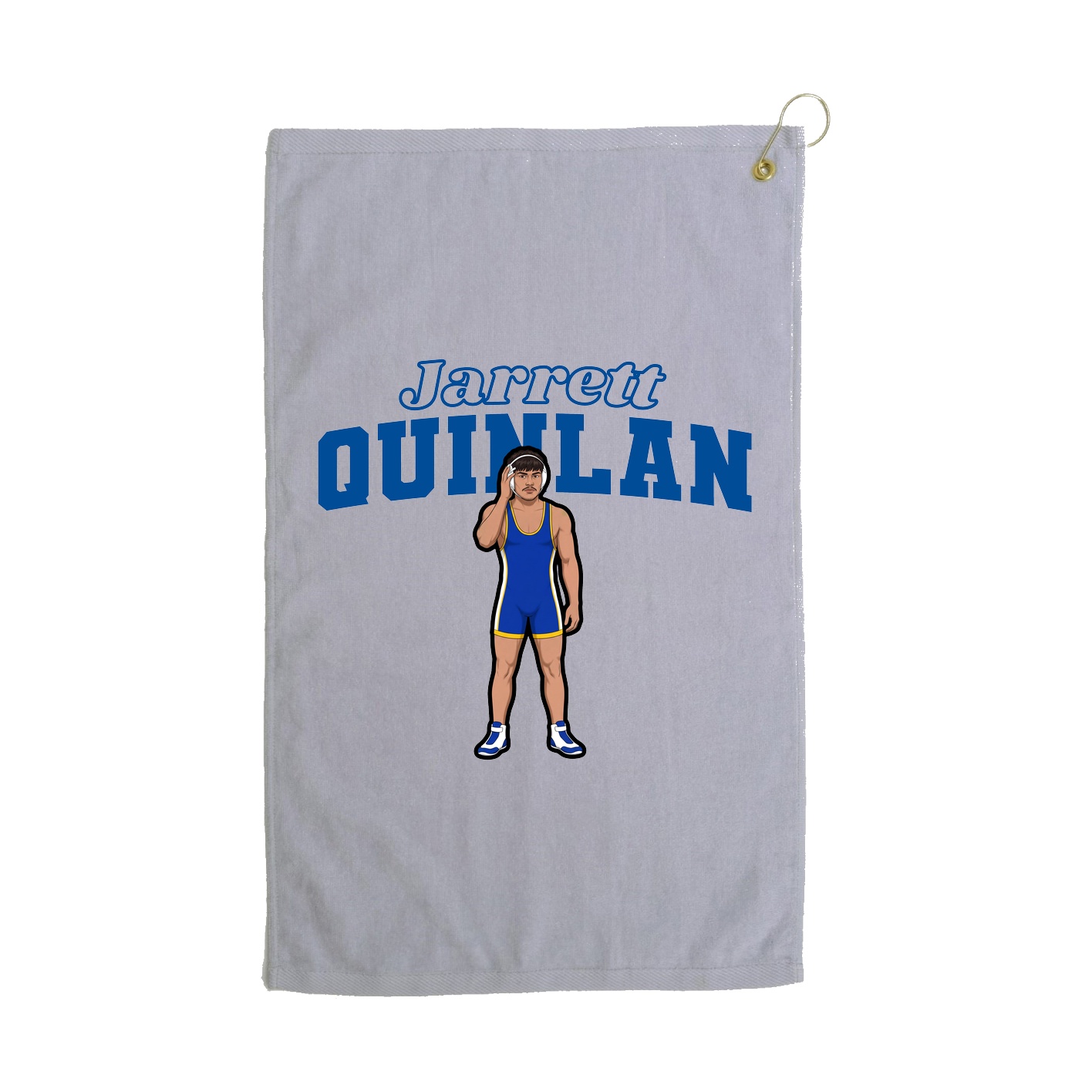 Golf Towel — Name Arch in Grey