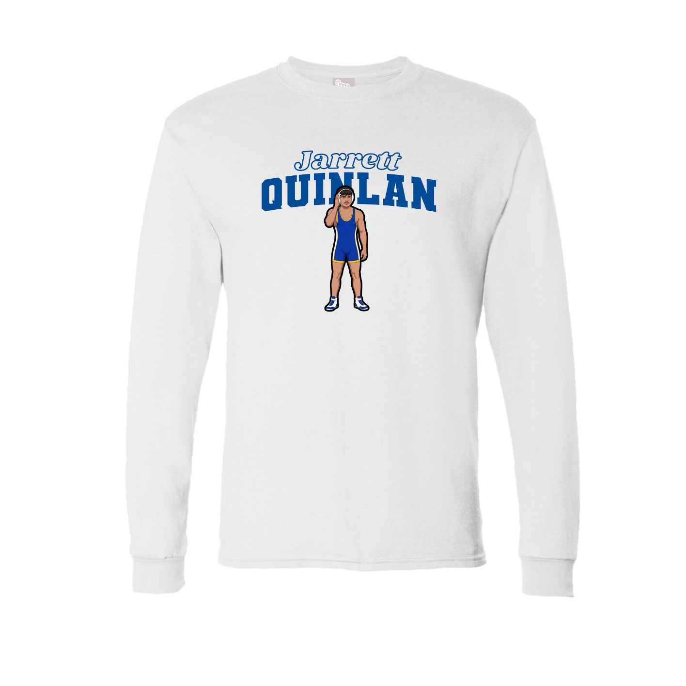 Long Sleeve Tee — Name Arch in White