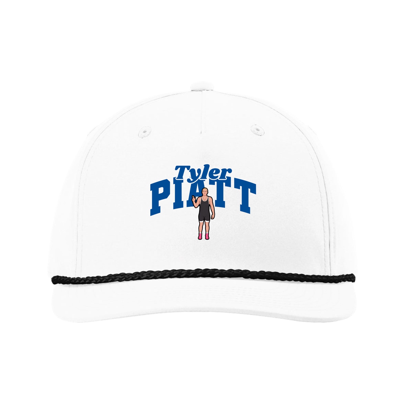 Five-Panel Classic Rope Cap — Signature Arch in White