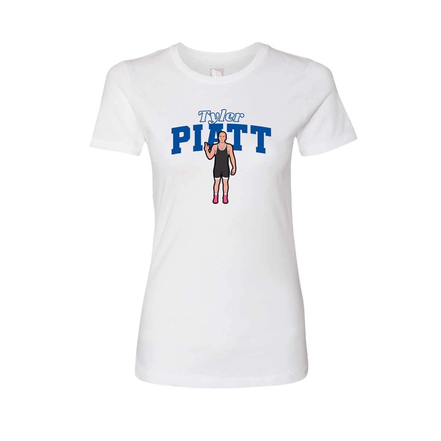 Fitted Women's Tee — Name Arch in White