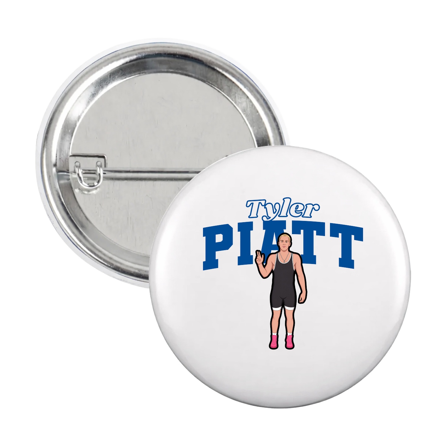 Game Day Button — Name Arch in White