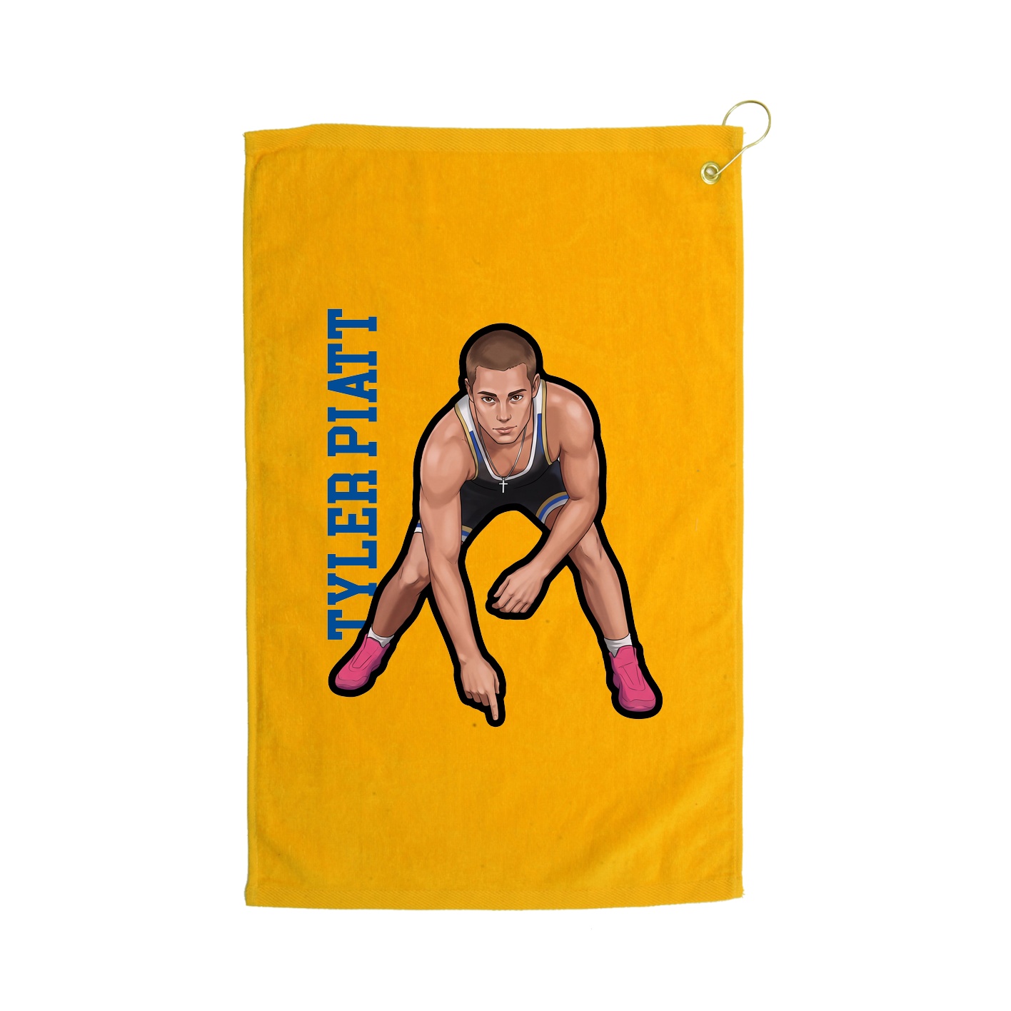 Golf Towel — Name Vertical in Gold