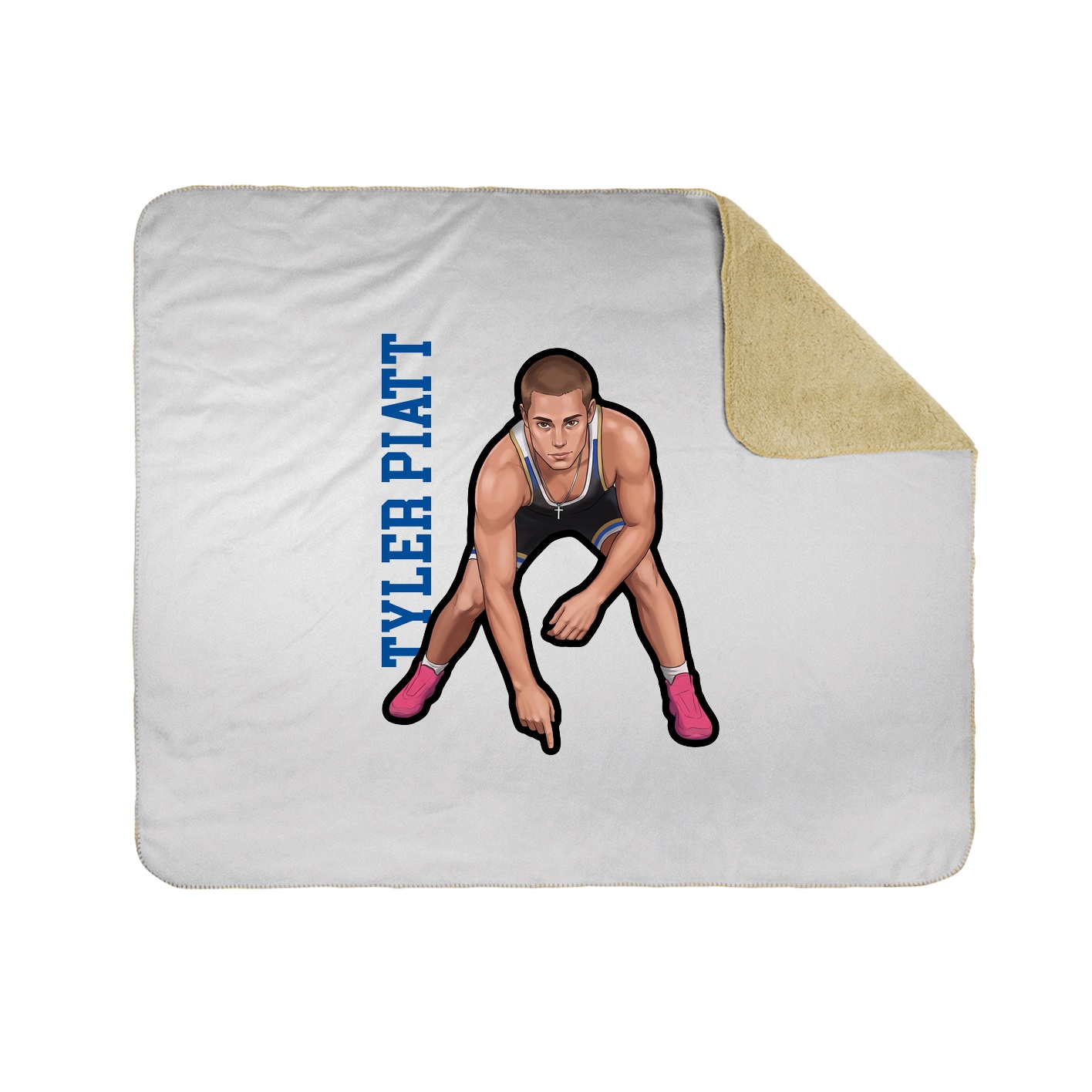 Throw Blanket — Name Vertical in White