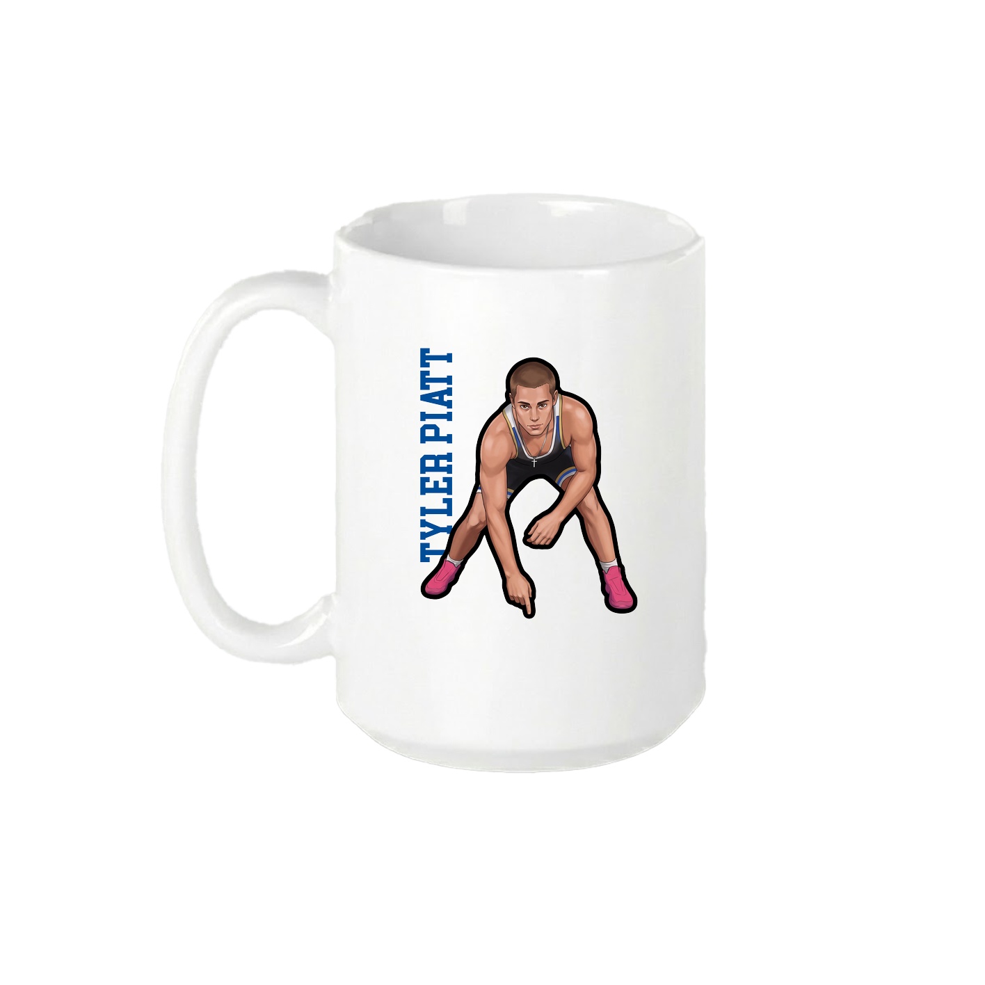15oz Coffee Mug — Name Vertical in White