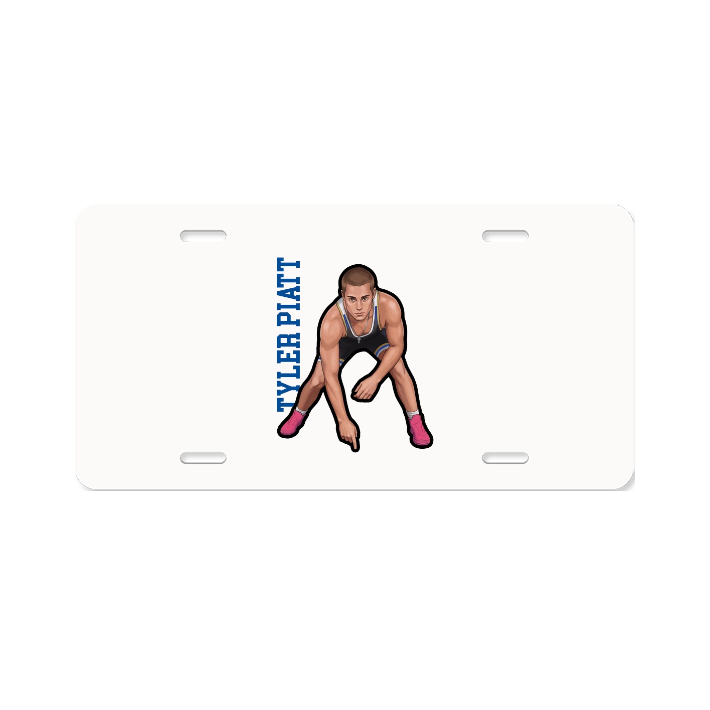 License Plate — Name Vertical in Classic