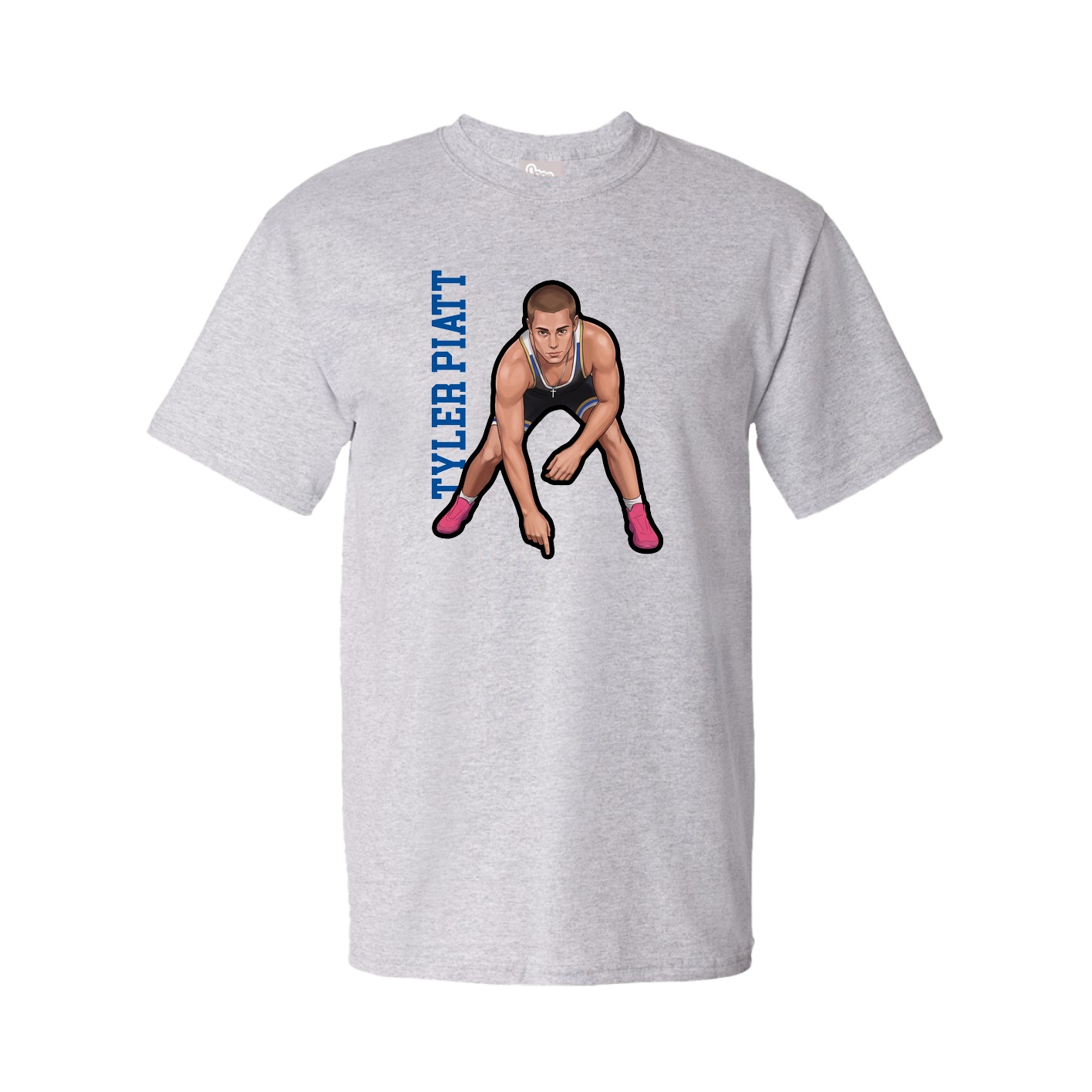 Tee — Name Vertical in Grey