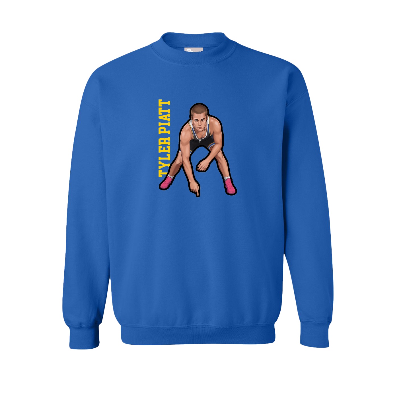 Fleece Crew — Name Vertical in Royal