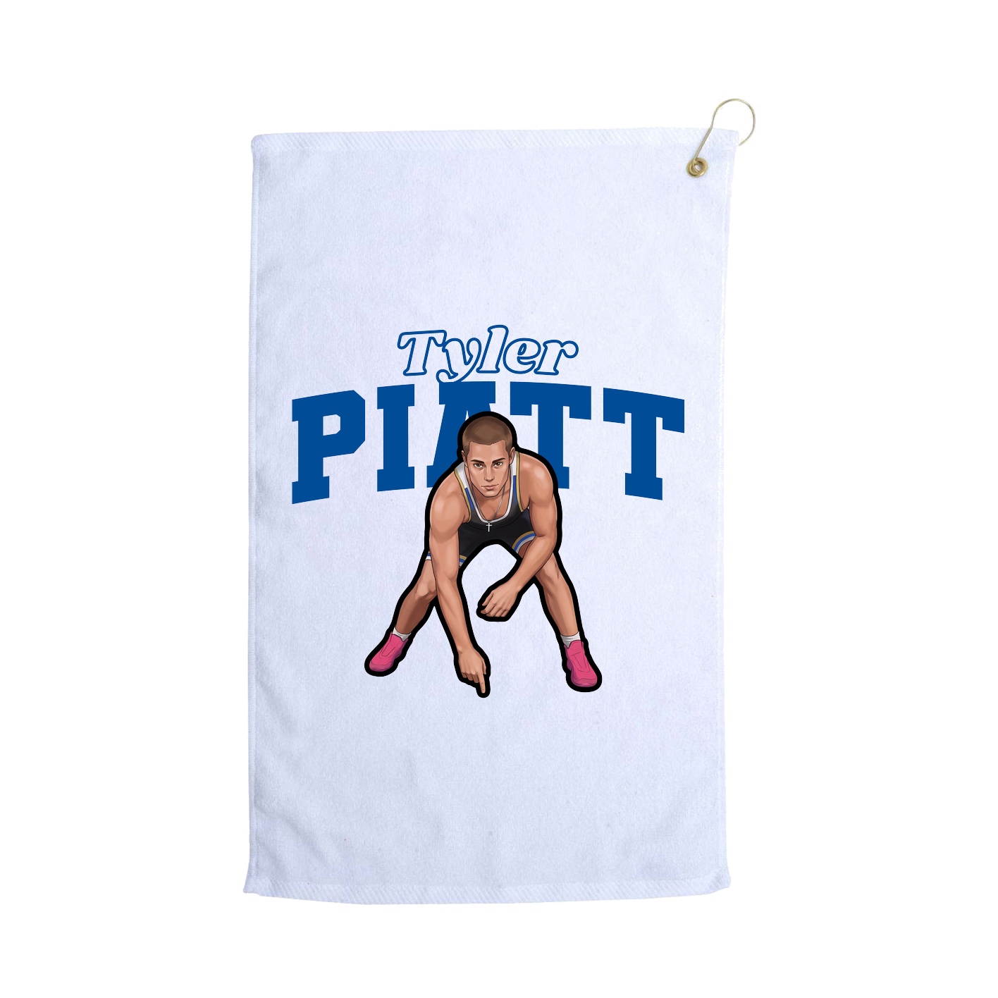 Golf Towel — Name Arch in White