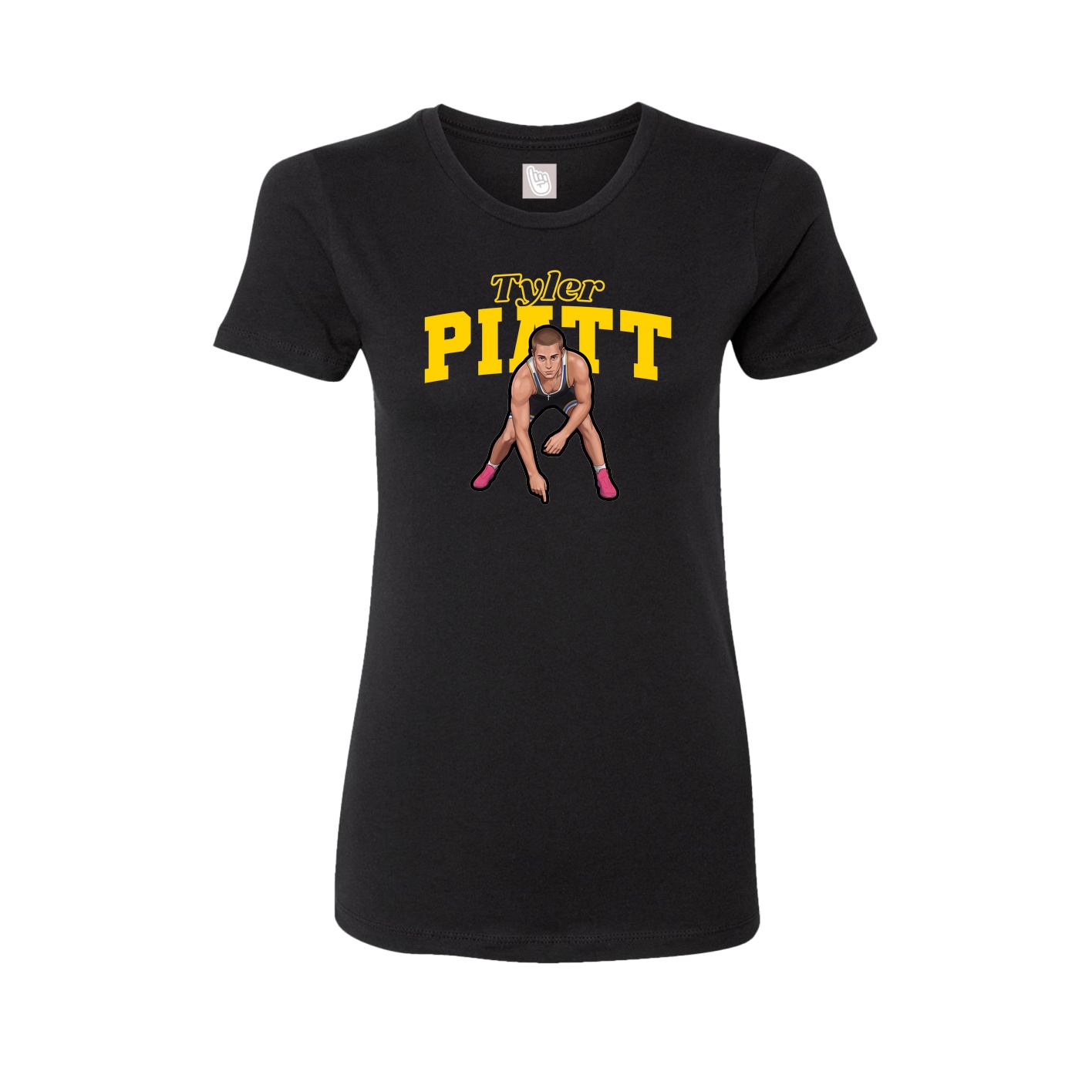 Fitted Women's Tee — Name Arch in Black