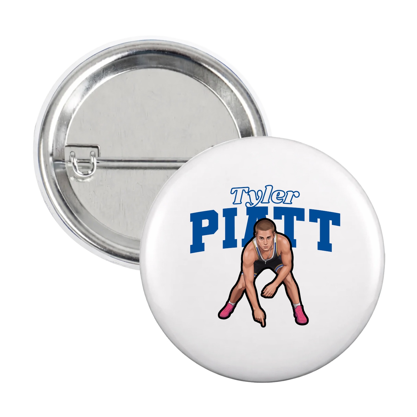 Game Day Button — Name Arch in White