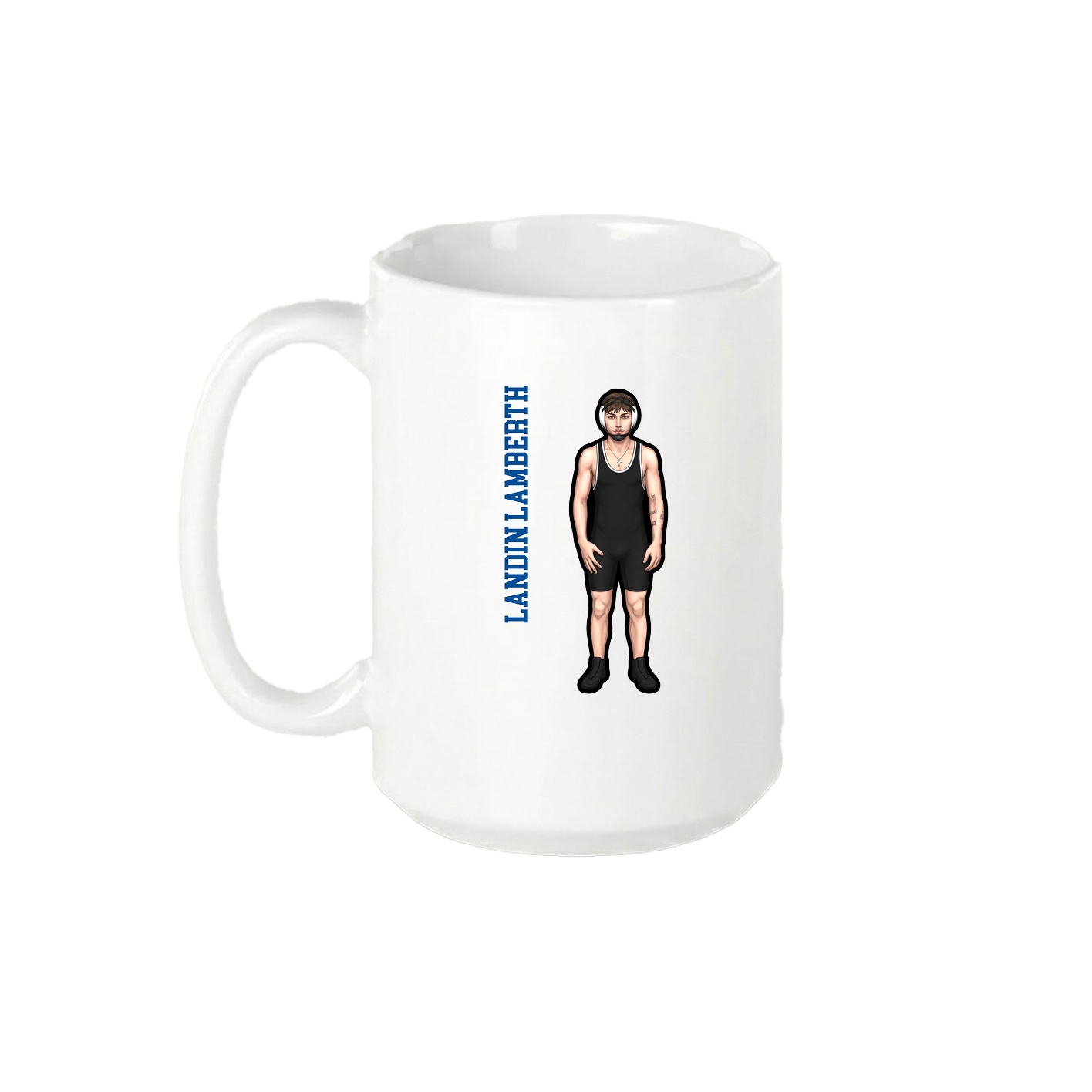15oz Coffee Mug — Name Vertical in White