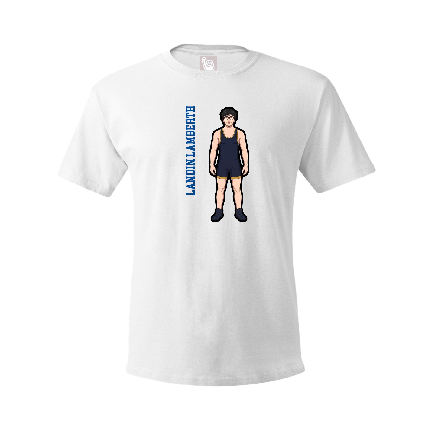 Youth Tee — Name Vertical in White