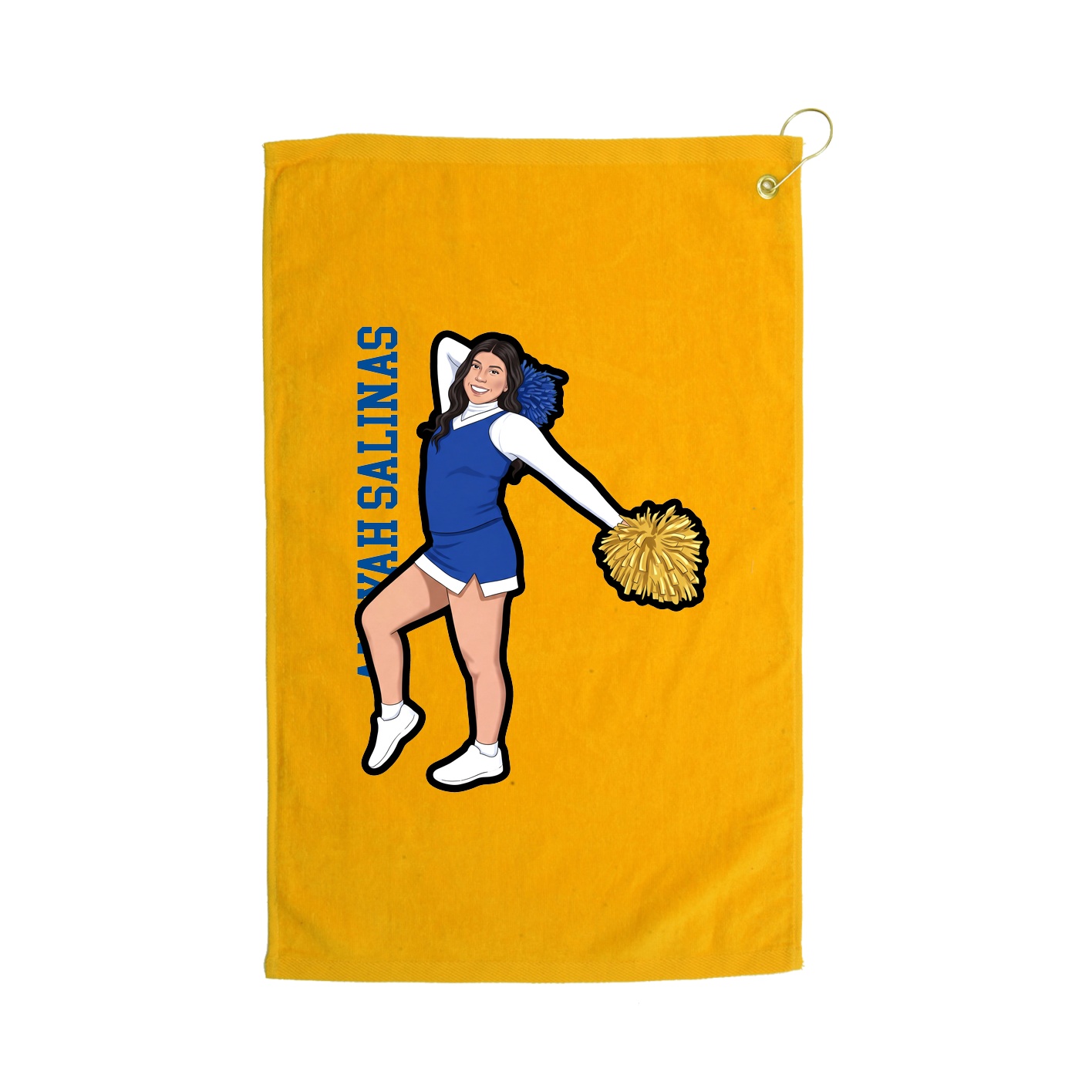 Golf Towel — Name Vertical in Gold