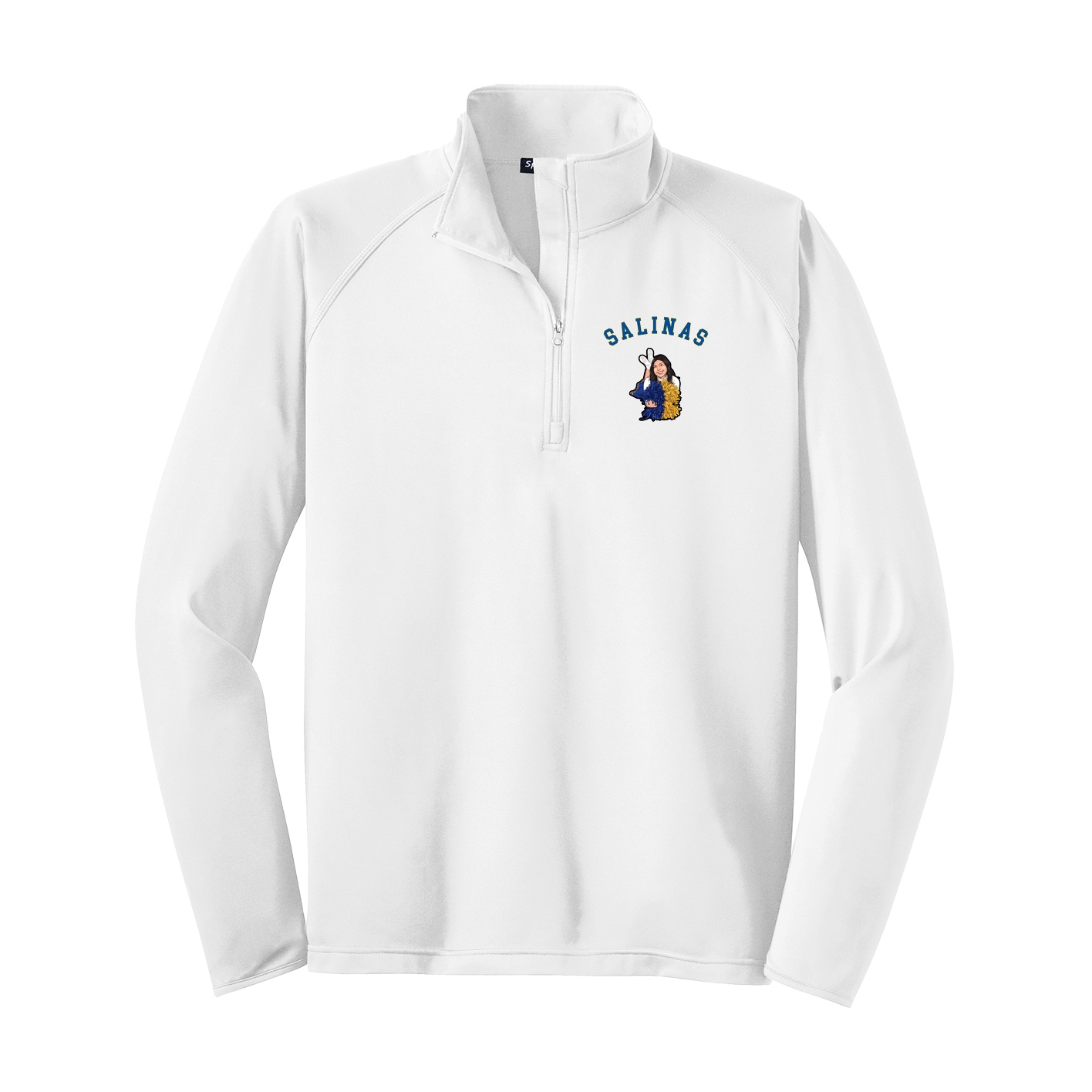 Q-Zip Pullover — Shirsey Arch in White
