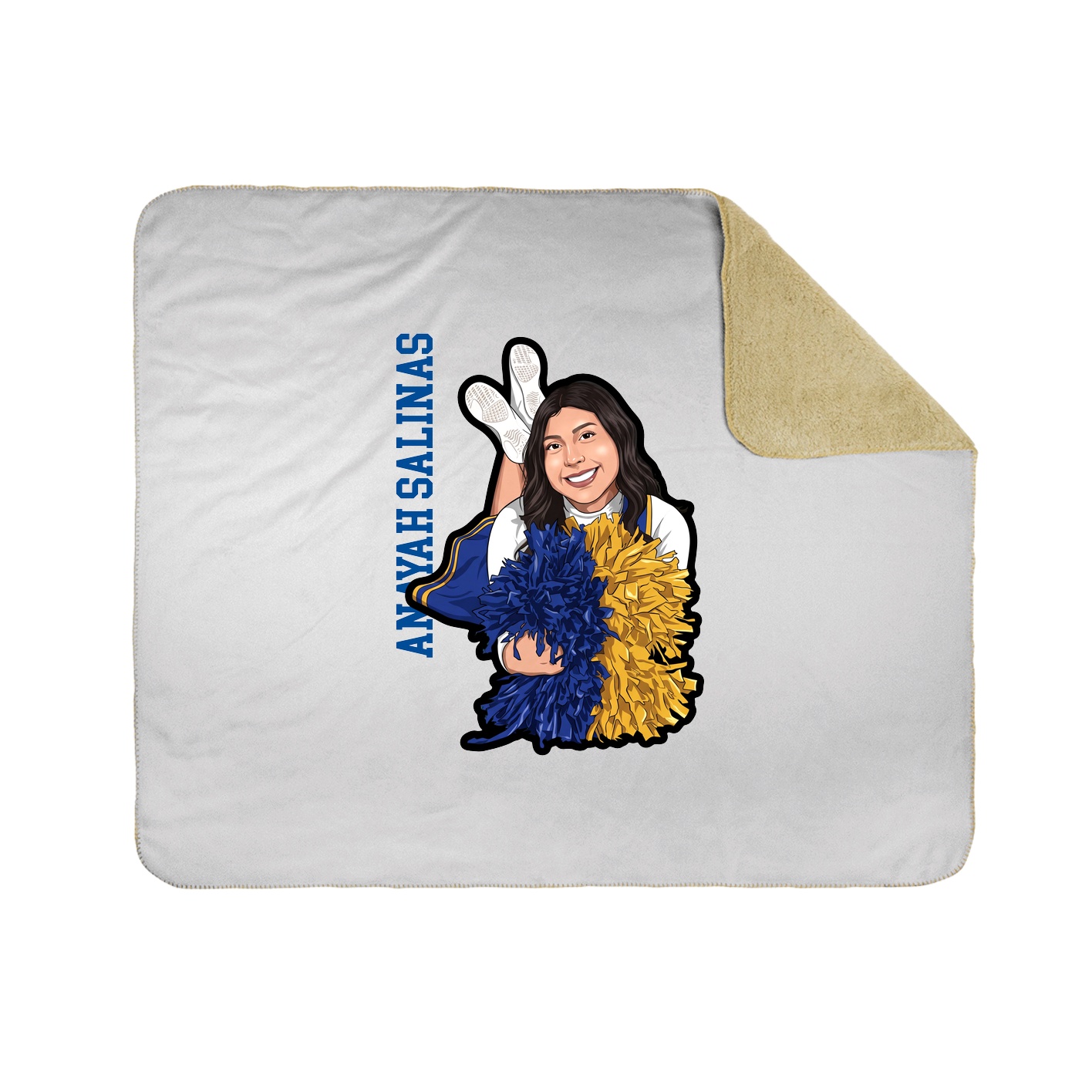 Throw Blanket — Name Vertical in White