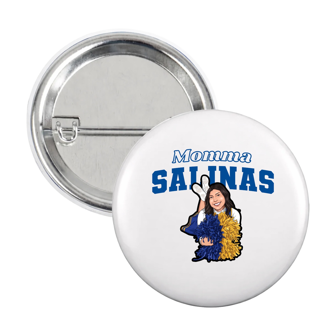 Game Day Button — Mothers Day Block in White