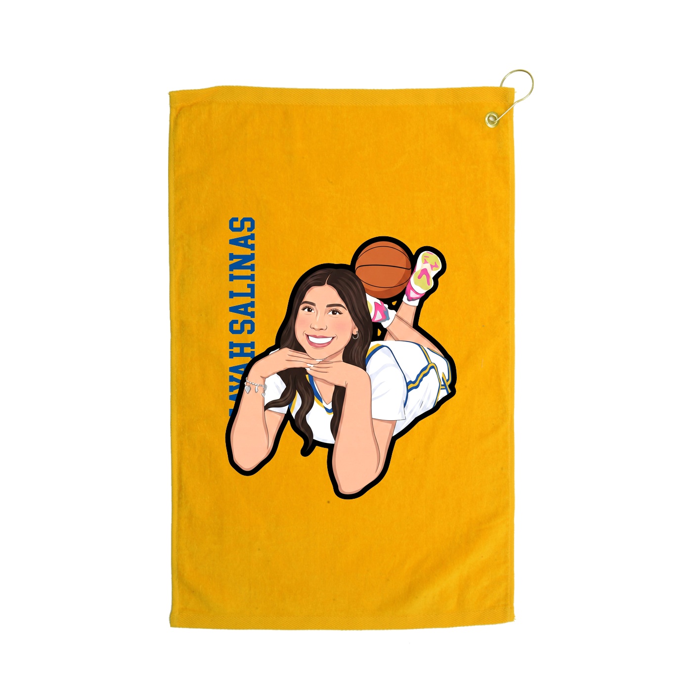 Golf Towel — Name Vertical in Gold