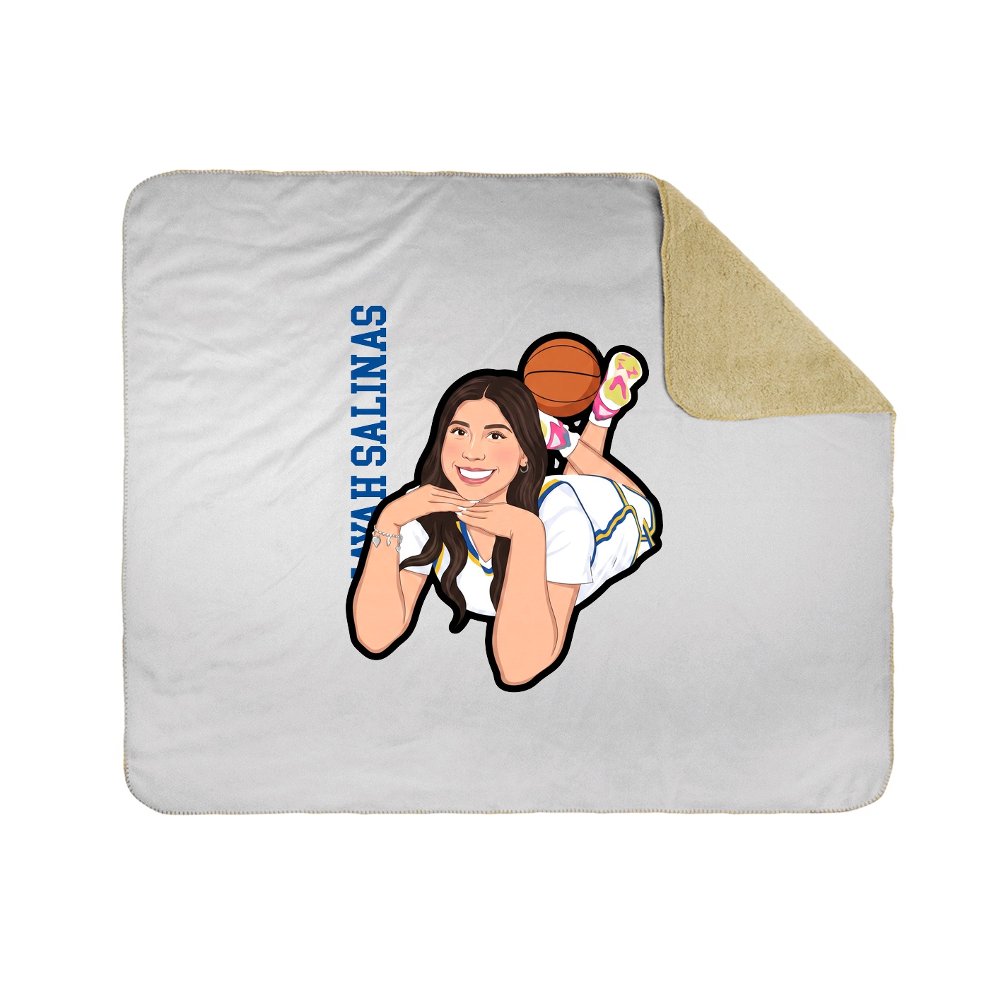 Throw Blanket — Name Vertical in White