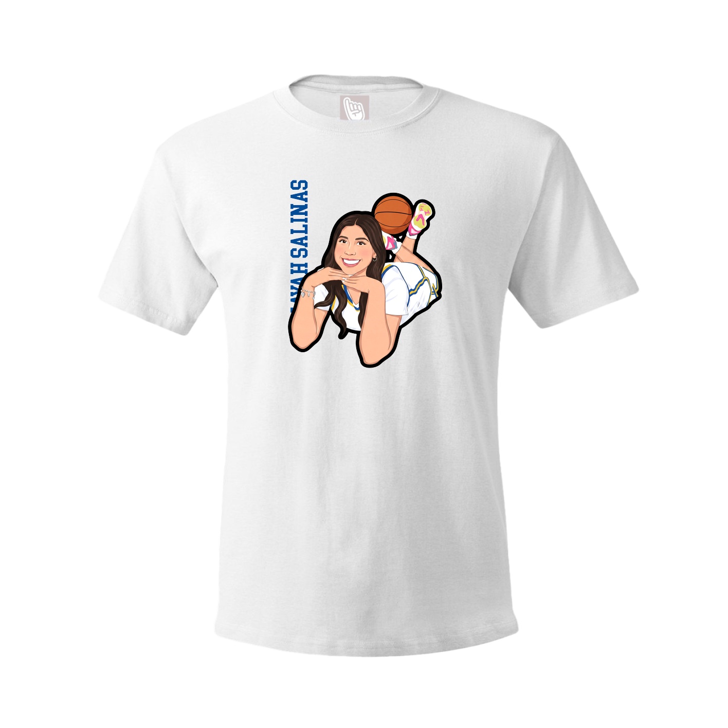 Tee — Name Vertical in White