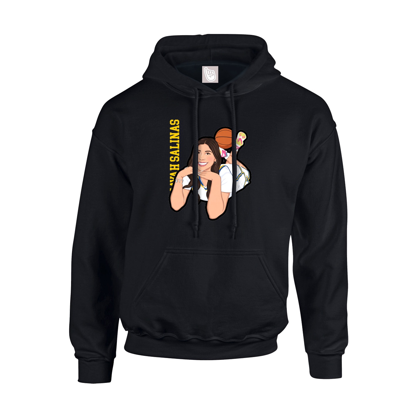 Hoodie — Name Vertical in Black