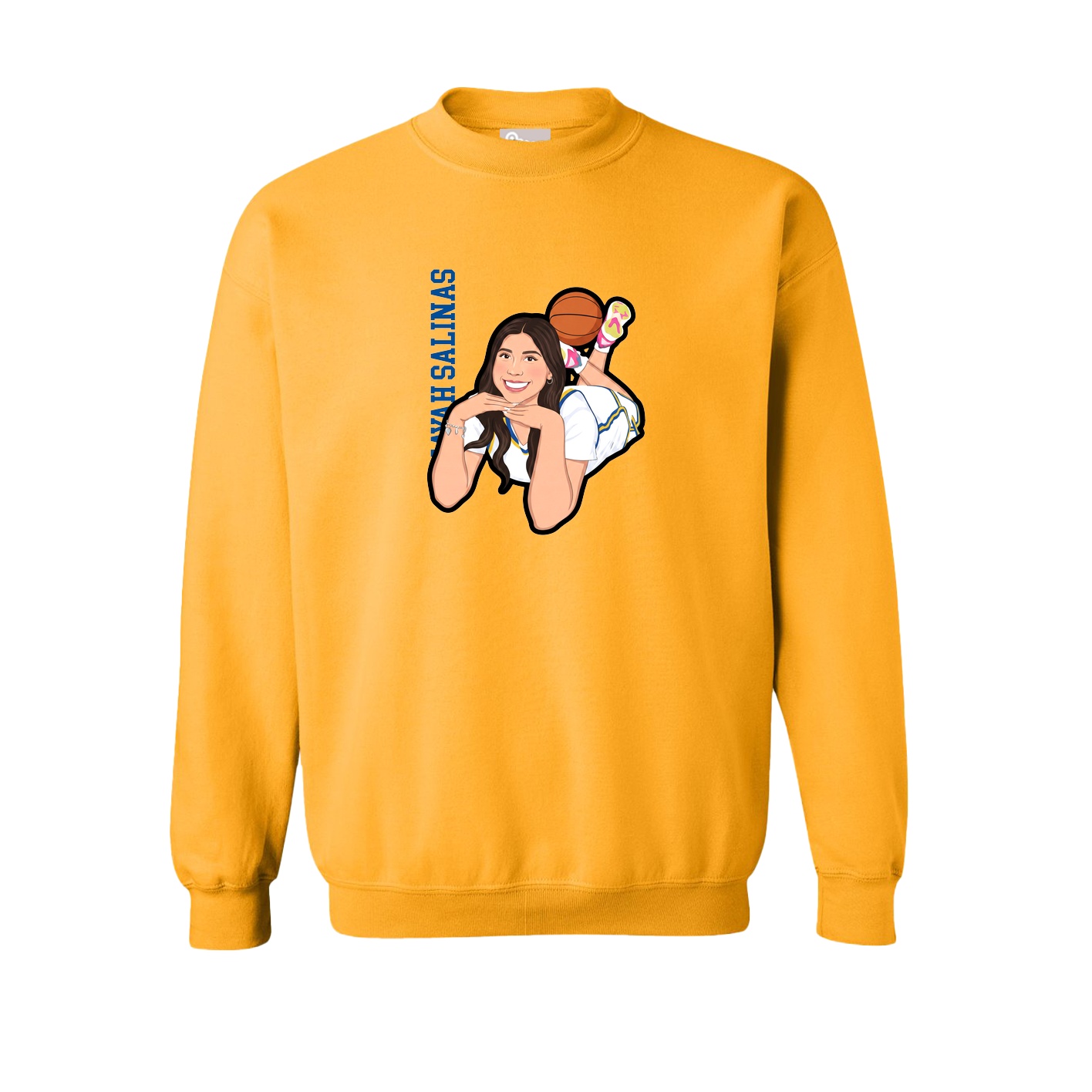 Fleece Crew — Name Vertical in Gold