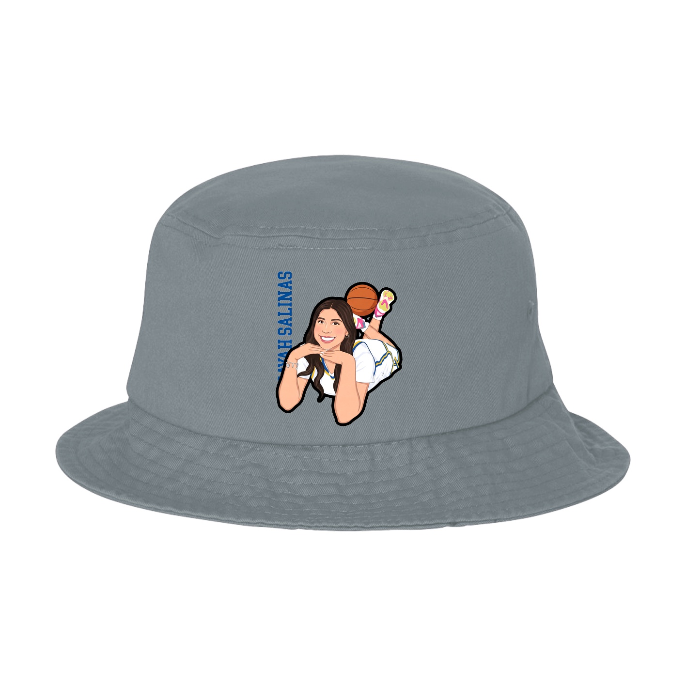 Bucket Cap — Name Vertical in Grey
