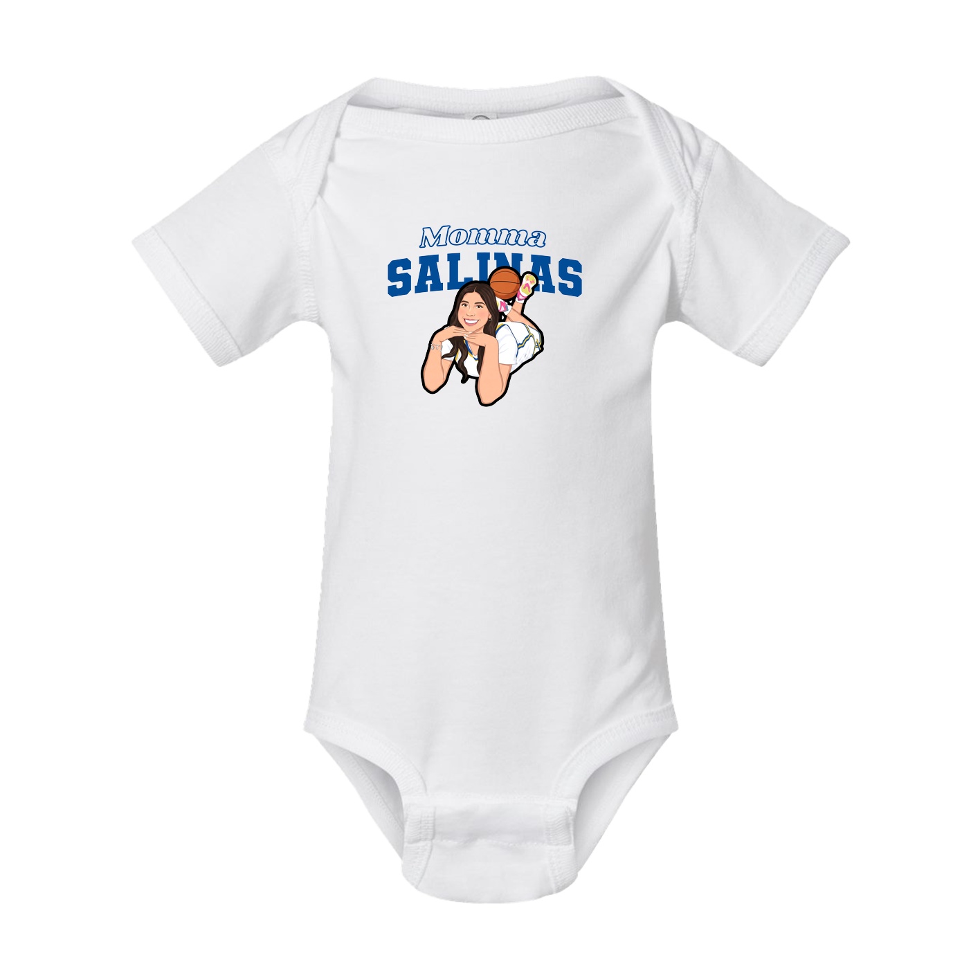 Baby Onesie — Mothers Day Block in White