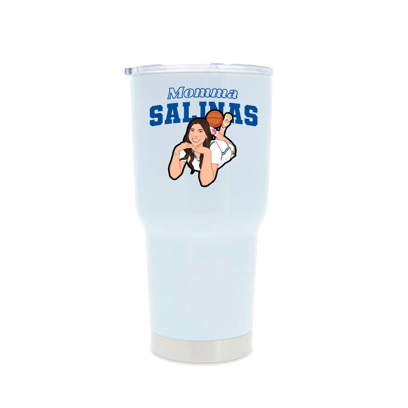 30oz Stainless Steel Tumbler — Mothers Day Block in White