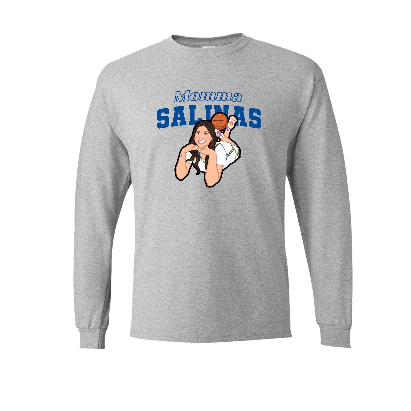 Long Sleeve Tee — Mothers Day Block in Grey