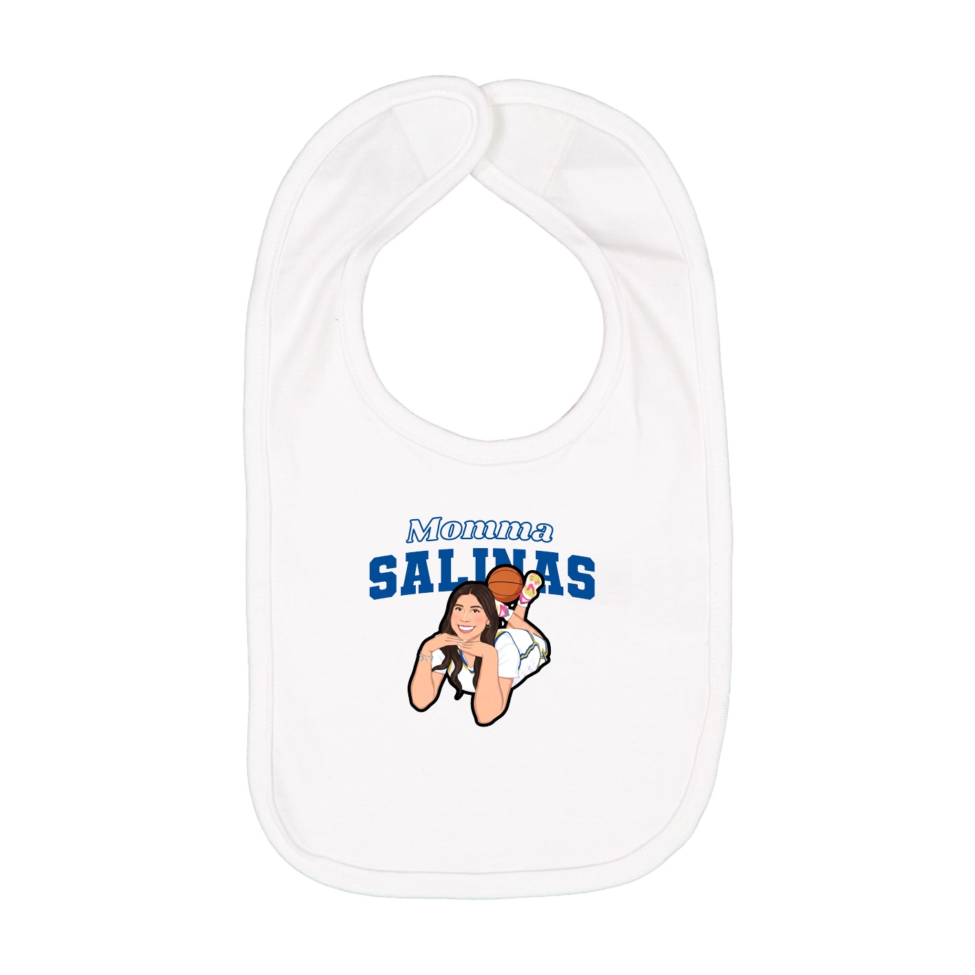 Infant Bib — Mothers Day Block in White