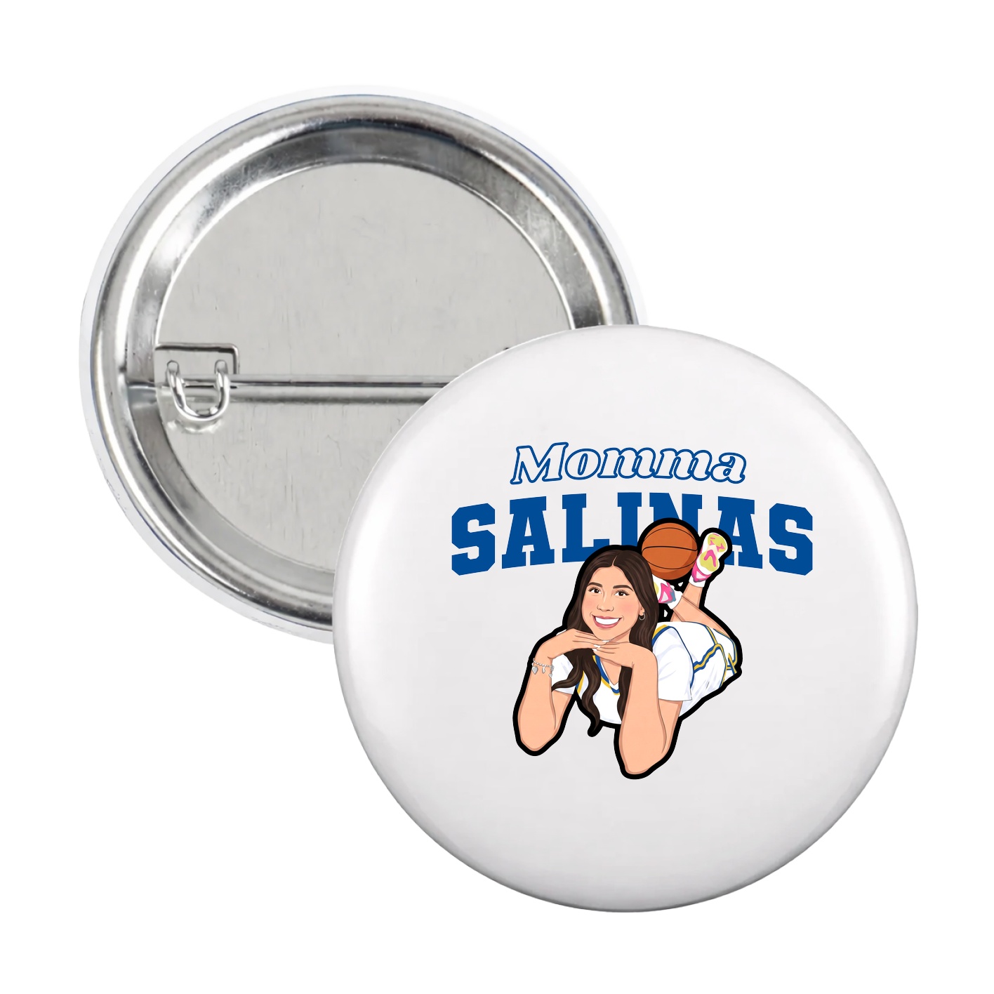 Game Day Button — Mothers Day Block in White