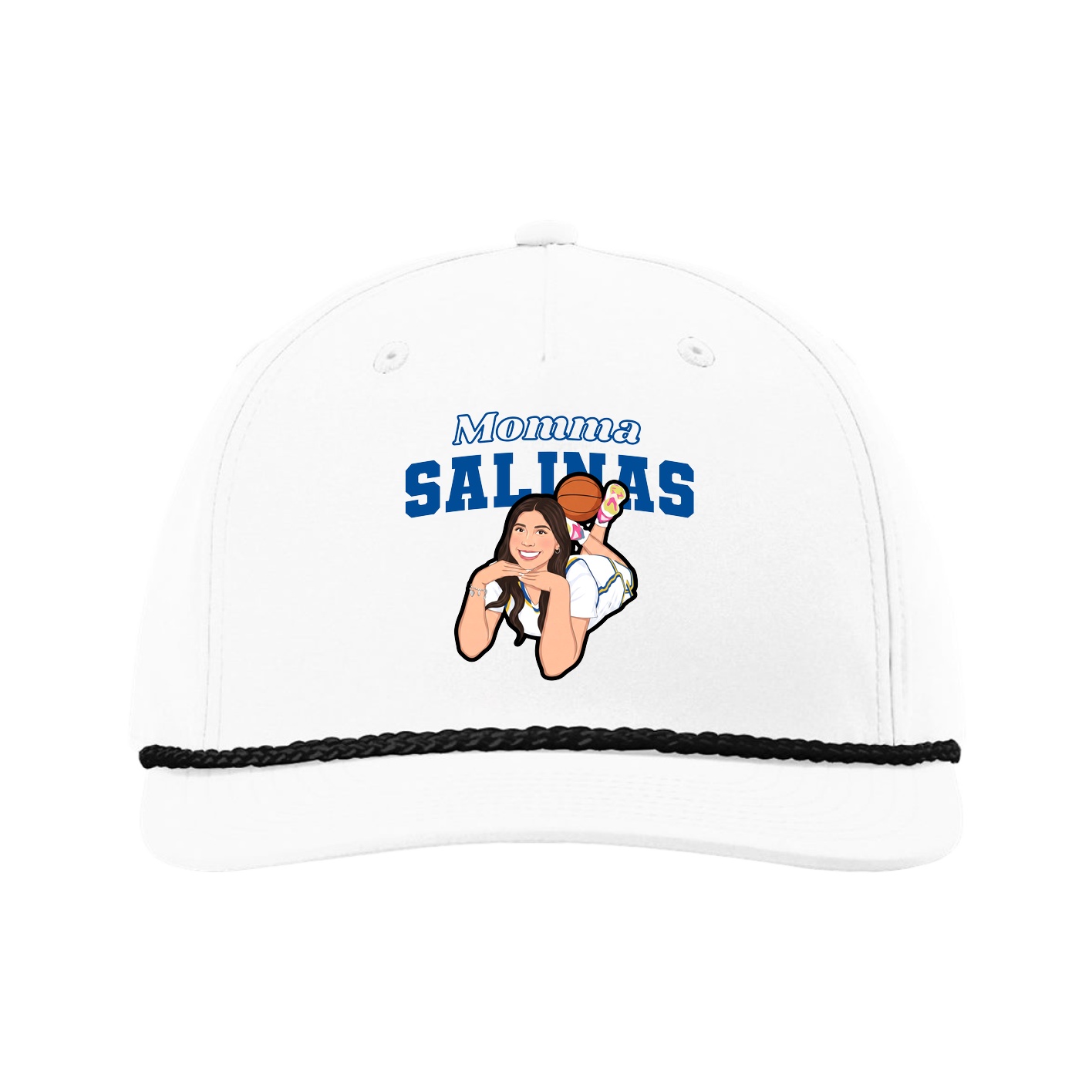 Five-Panel Classic Rope Cap — Mothers Day Block in White