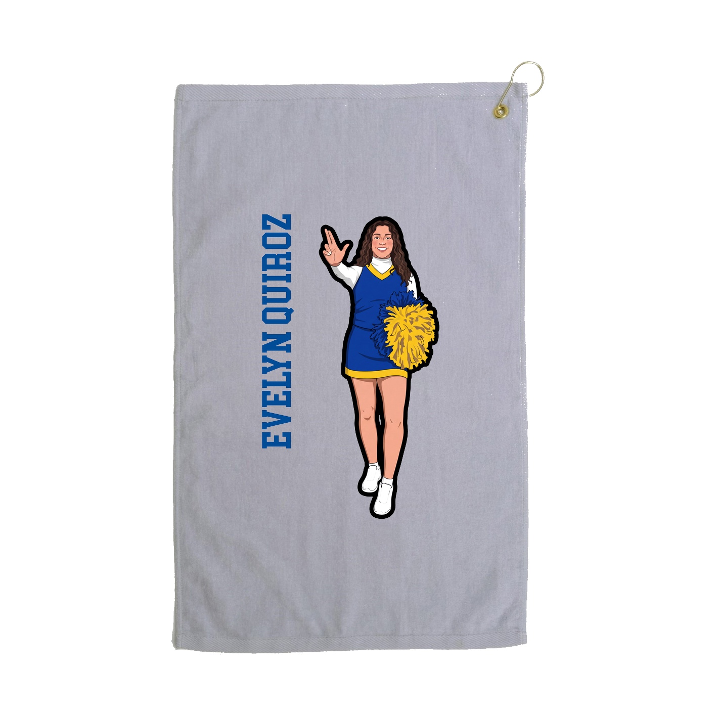 Golf Towel — Name Vertical in Grey