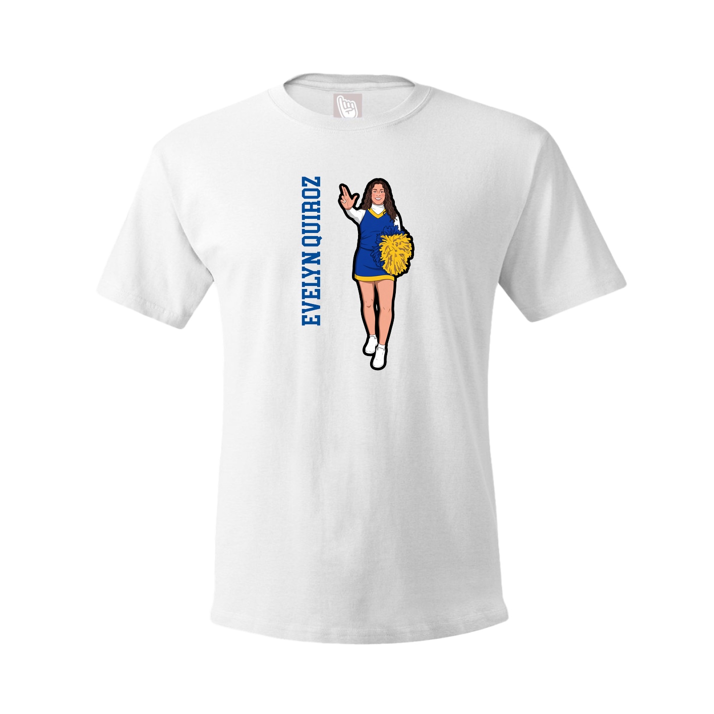 Youth Tee — Name Vertical in White