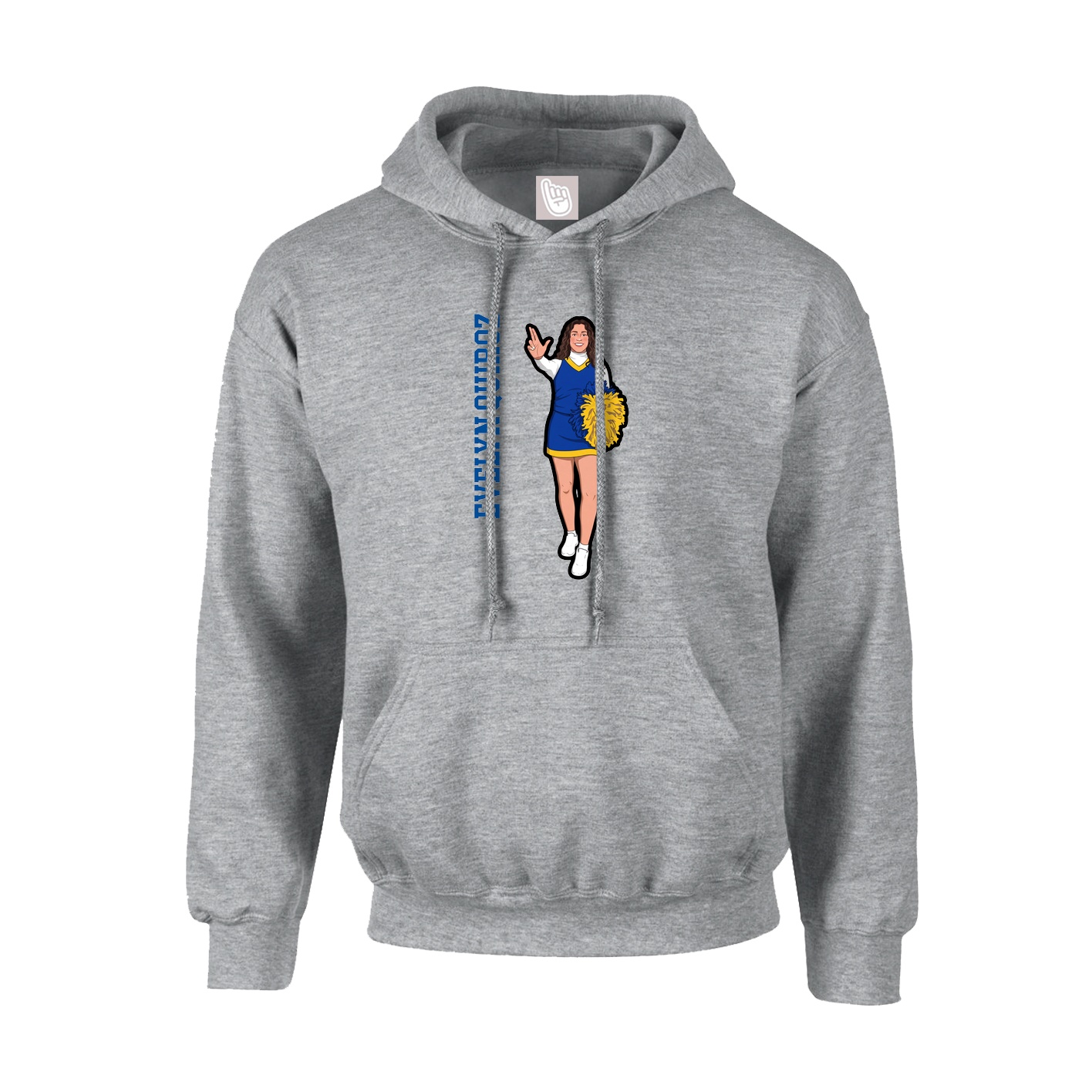 Hoodie — Name Vertical in Grey