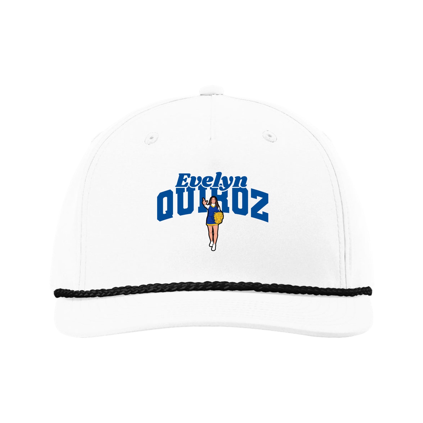Five-Panel Classic Rope Cap — Signature Arch in White