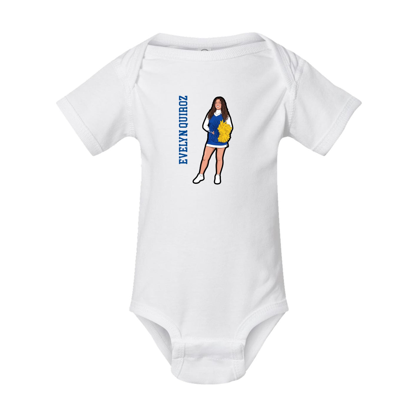 Baby Onesie — Name Vertical in White