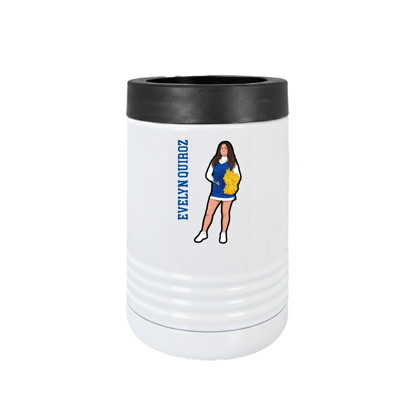 Beverage Holder — Name Vertical in White