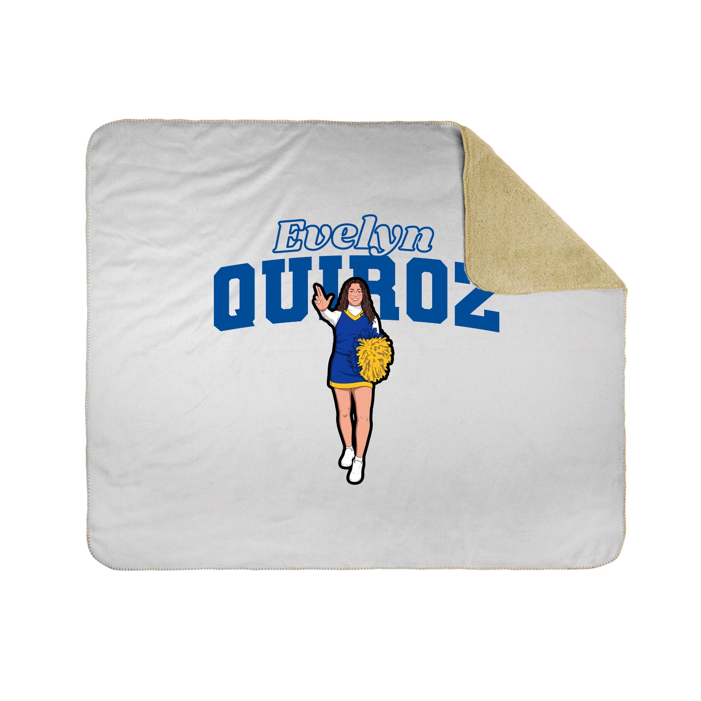 Throw Blanket — Name Arch in White
