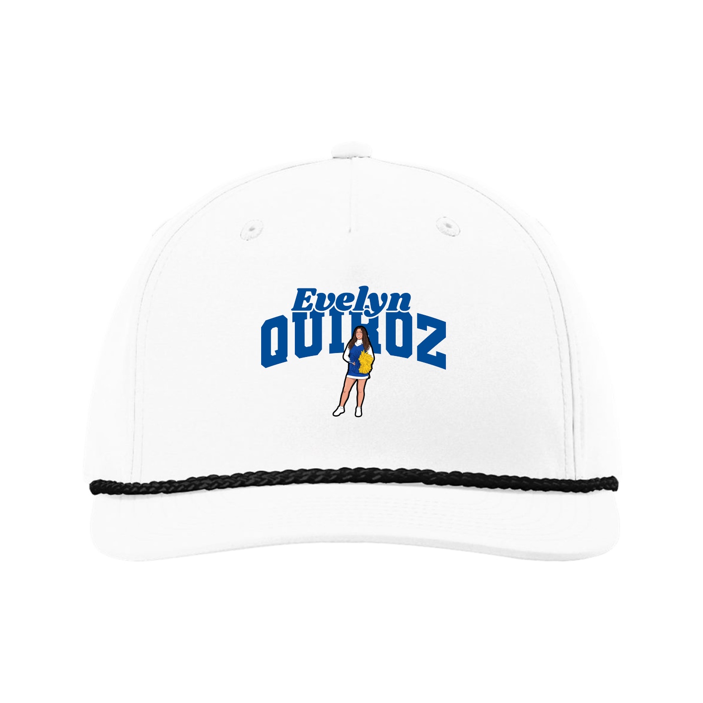 Five-Panel Classic Rope Cap — Signature Arch in White