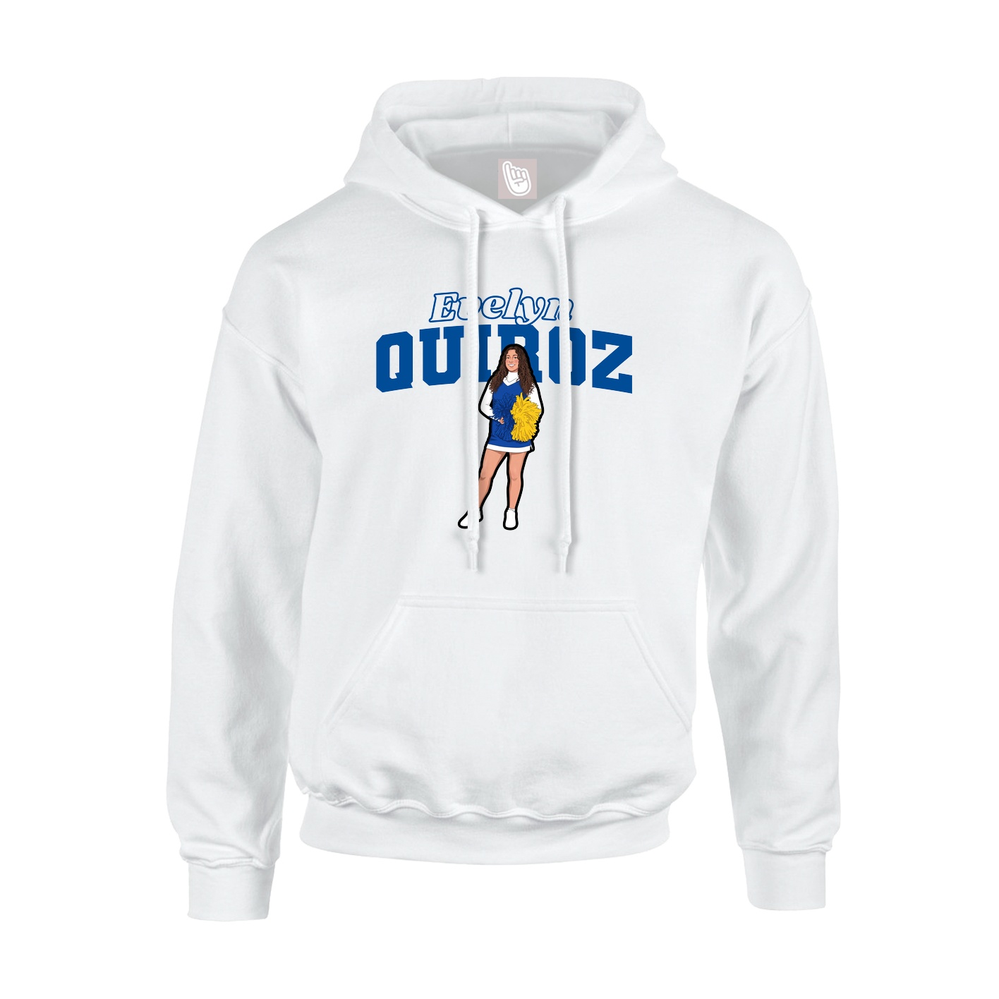 Hoodie — Name Arch in White