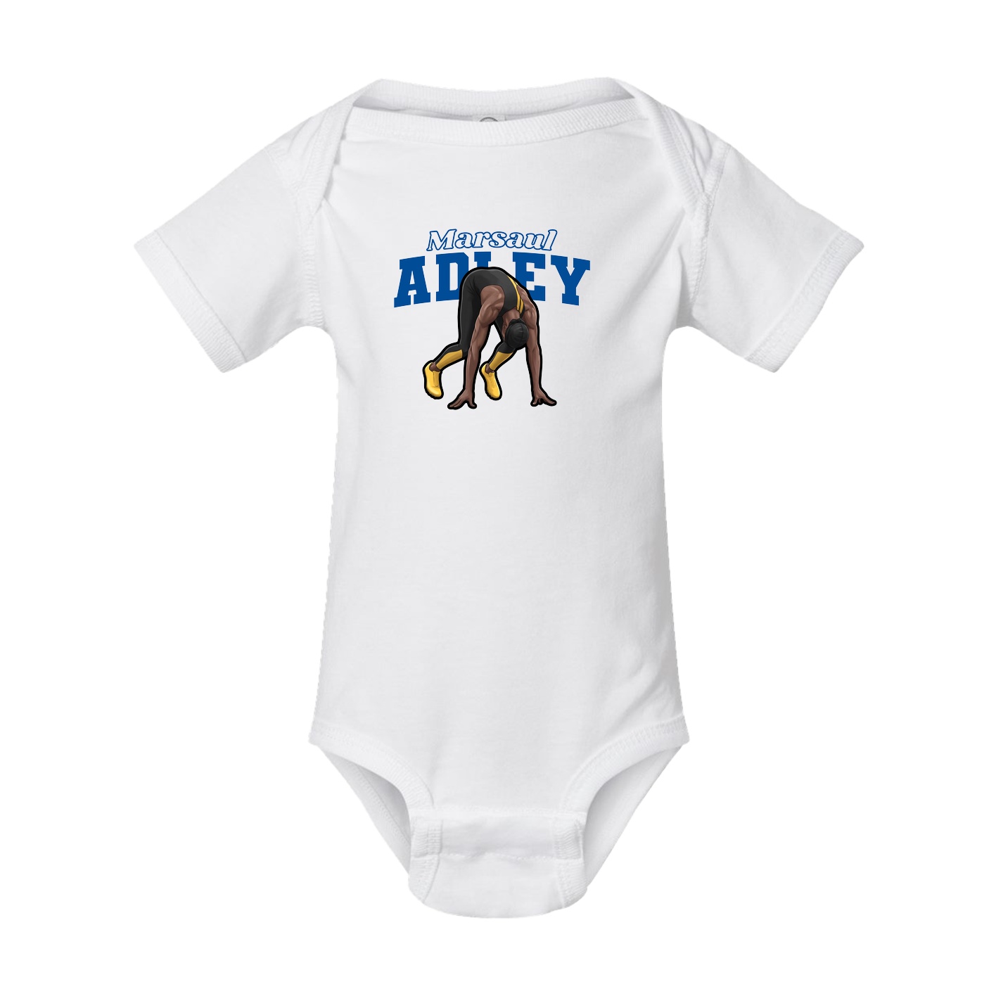 Baby Onesie — Name Arch in White
