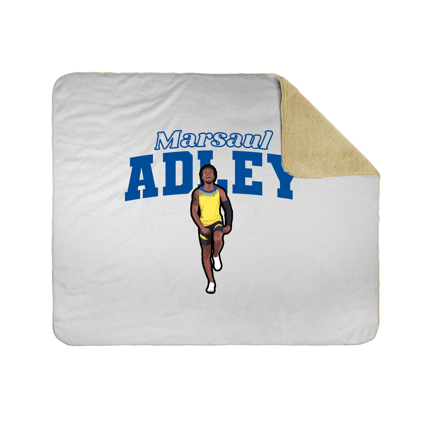 Throw Blanket — Name Arch in White