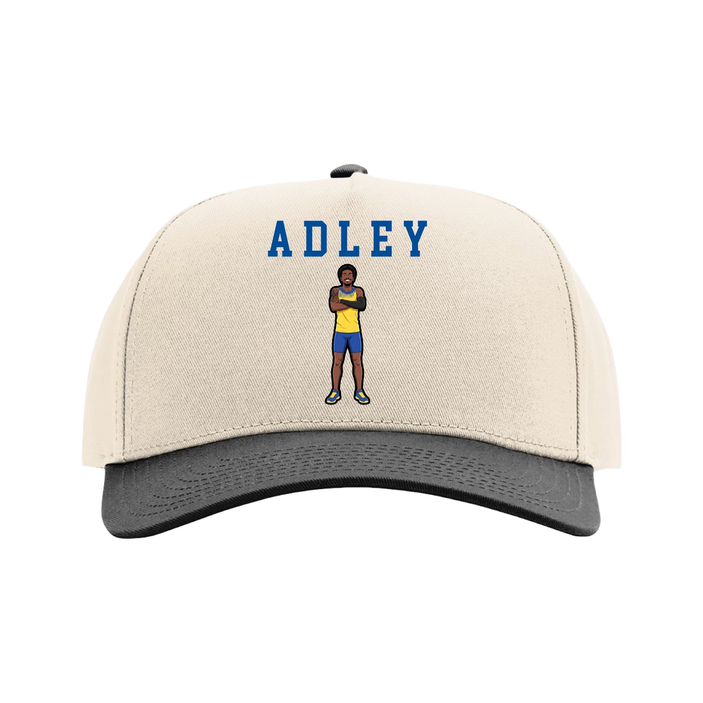 Full Fabric Five-Panel Champ Cap — Shirsey in Cream/Black